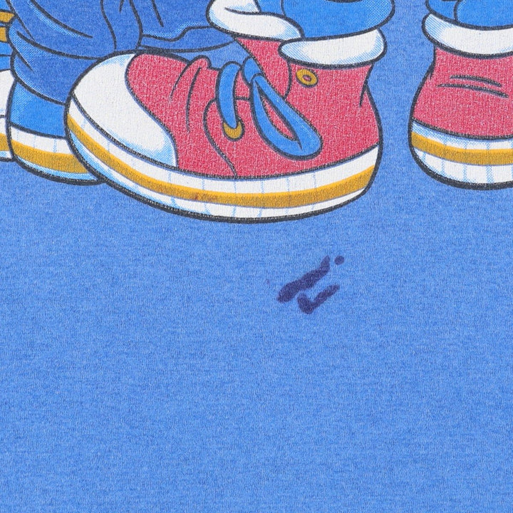 90'S Fruit of the Loom BEST Mickey Mouse & Minnie Mouse Character Print T-Shirt, Made in USA, Men's Size L (approx.) cotton blue type Vintage Second Hand