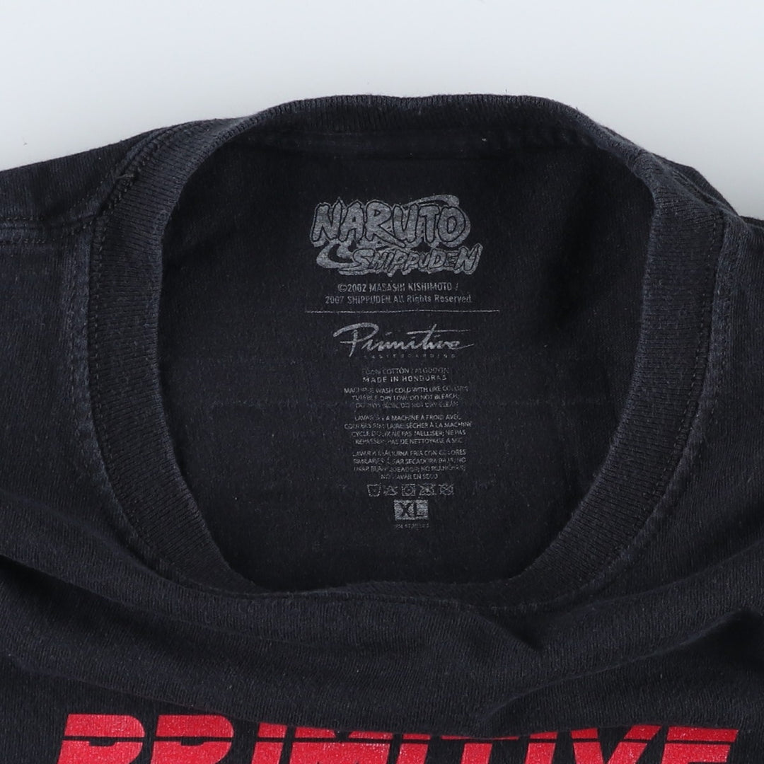 2000'S Primitive Naruto Shippuden Uchiha Itachi Anime Character Print T-Shirt, Men's Size XL (approx.) cotton black type Vintage Second Hand