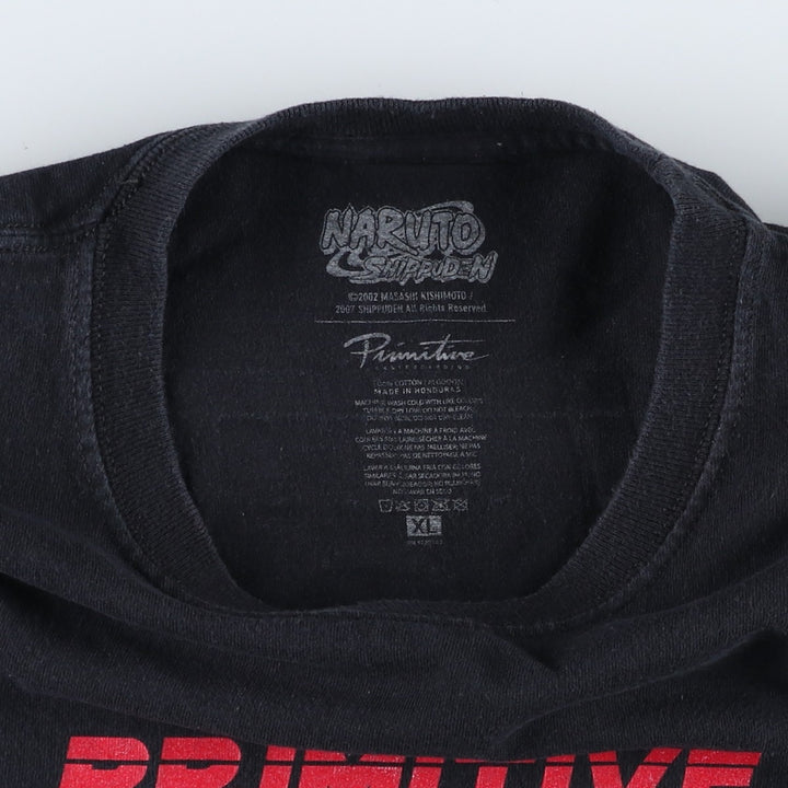 2000'S Primitive Naruto Shippuden Uchiha Itachi Anime Character Print T-Shirt, Men's Size XL (approx.) cotton black type Vintage Second Hand