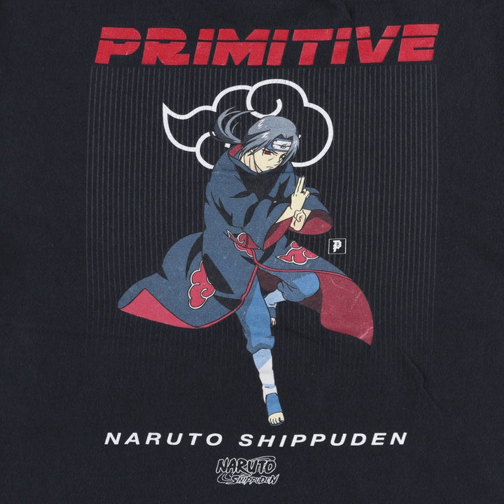 2000'S Primitive Naruto Shippuden Uchiha Itachi Anime Character Print T-Shirt, Men's Size XL (approx.) cotton black type Vintage Second Hand