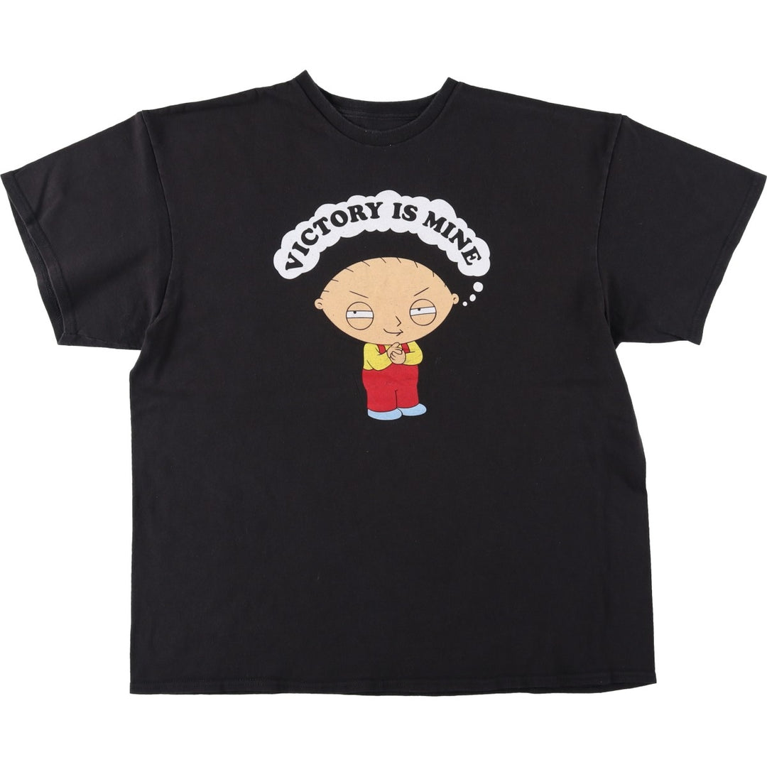 FAMILY GUY Anime Character Print T-Shirt, Men's Size XL (approx.) cotton black type Vintage Second Hand