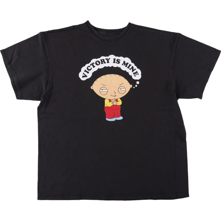 FAMILY GUY Anime Character Print T-Shirt, Men's Size XL (approx.) cotton black type Vintage Second Hand