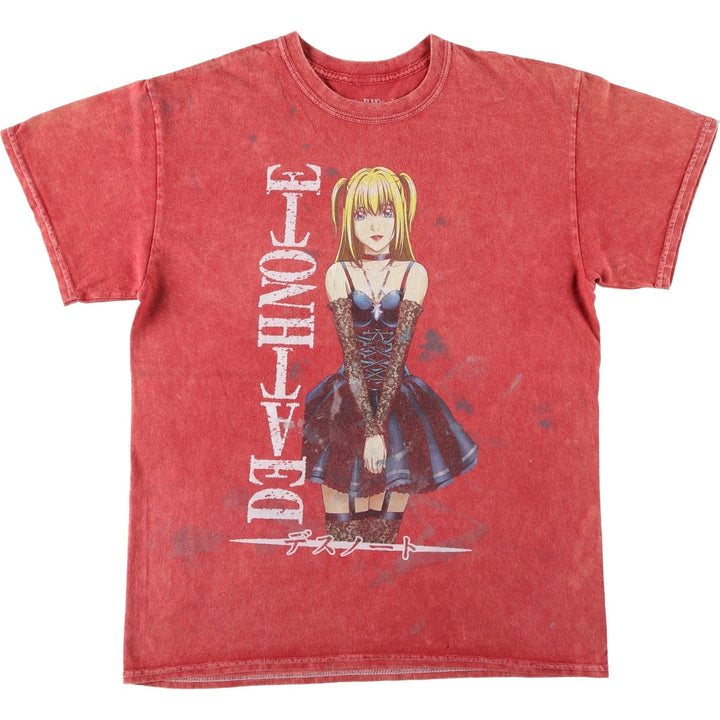 DEATH NOTE Misa Misa Anime Character Print T-Shirt (Men's Size S) cotton red type Vintage Second Hand