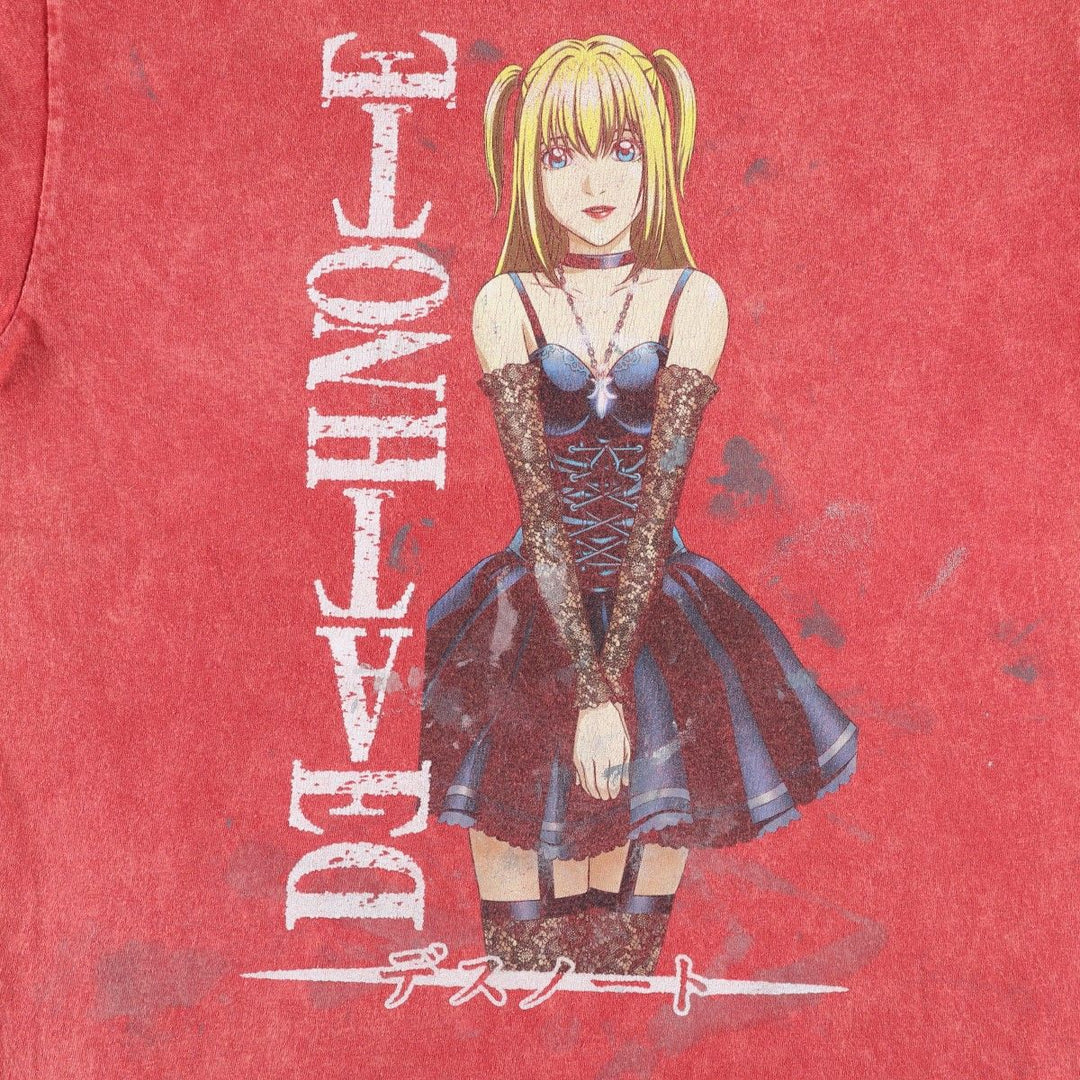 DEATH NOTE Misa Misa Anime Character Print T-Shirt (Men's Size S) cotton red type Vintage Second Hand