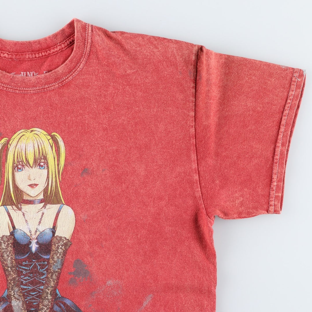 DEATH NOTE Misa Misa Anime Character Print T-Shirt (Men's Size S) cotton red type Vintage Second Hand