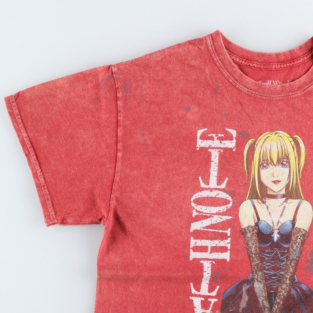 DEATH NOTE Misa Misa Anime Character Print T-Shirt (Men's Size S) cotton red type Vintage Second Hand