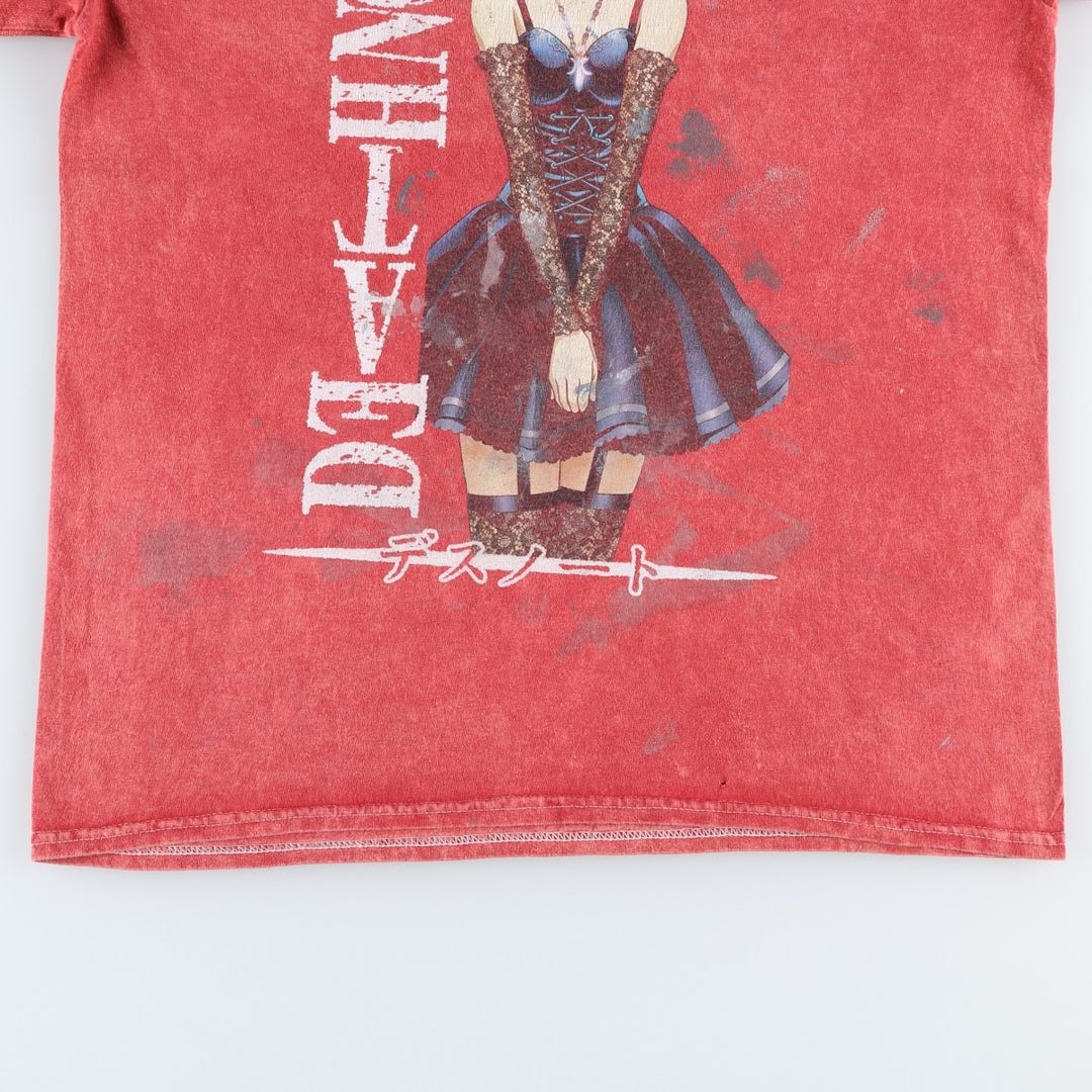 DEATH NOTE Misa Misa Anime Character Print T-Shirt (Men's Size S) cotton red type Vintage Second Hand