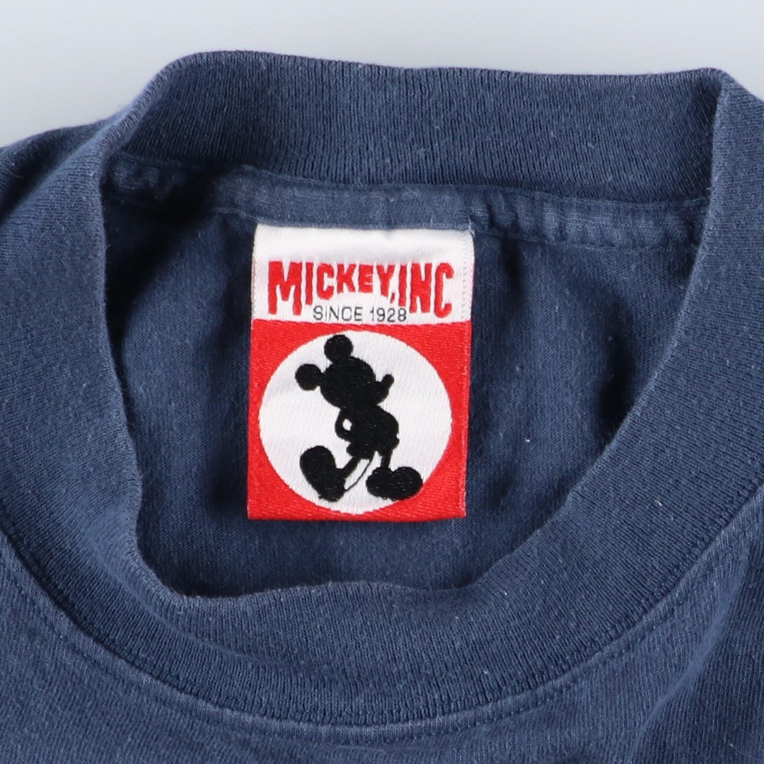 90'S MICKEY, INC MICKEY MOUSE Mickey Mouse Character Print T-Shirt, Made in USA, Men's Size M (approx.), Vintage cotton navy blue type Vintage Second Hand