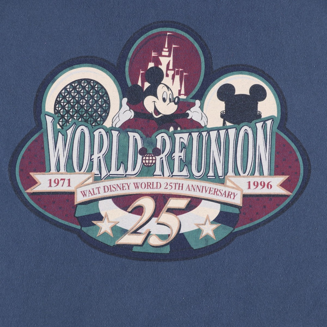 90'S MICKEY, INC MICKEY MOUSE Mickey Mouse Character Print T-Shirt, Made in USA, Men's Size M (approx.), Vintage cotton navy blue type Vintage Second Hand