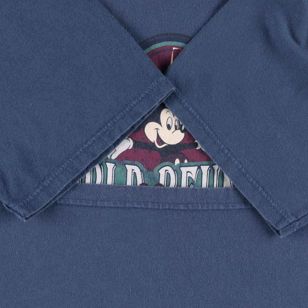 90'S MICKEY, INC MICKEY MOUSE Mickey Mouse Character Print T-Shirt, Made in USA, Men's Size M (approx.), Vintage cotton navy blue type Vintage Second Hand