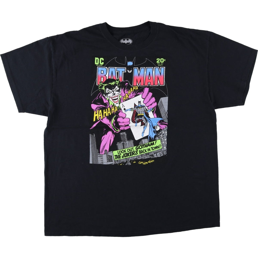 BATMAN Joker Character Print T-Shirt (Men's XL equivalent) cotton black type Vintage Second Hand