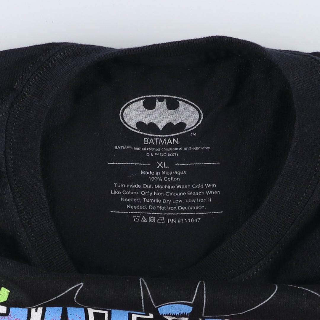 BATMAN Joker Character Print T-Shirt (Men's XL equivalent) cotton black type Vintage Second Hand