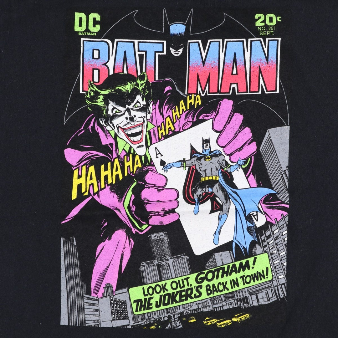 BATMAN Joker Character Print T-Shirt (Men's XL equivalent) cotton black type Vintage Second Hand