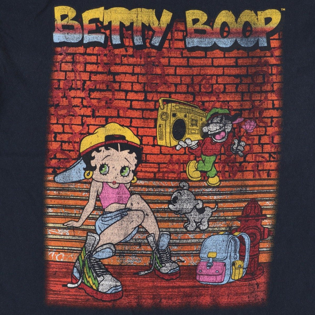 BETTY BOOP Betty Boop character print T-shirt, men's size M cotton black type Vintage Second Hand