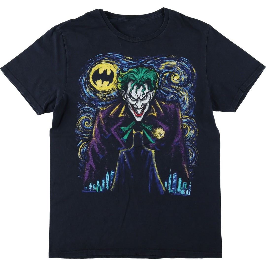 BATMAN Batman Joker character print T-shirt Men's M size cotton black type Vintage Second Hand
