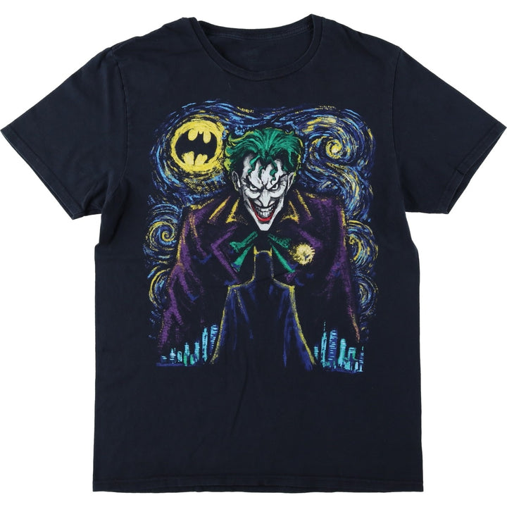 BATMAN Batman Joker character print T-shirt Men's M size cotton black type Vintage Second Hand