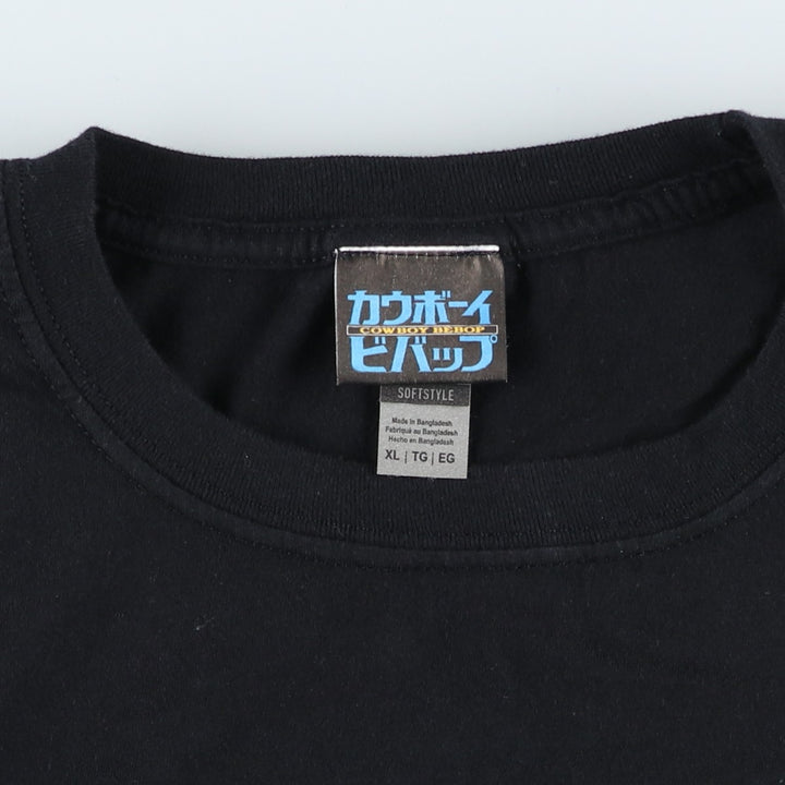Gildan Cowboy Bebop Anime Character Print T-Shirt (Men's XL equivalent) cotton black type Vintage Second Hand