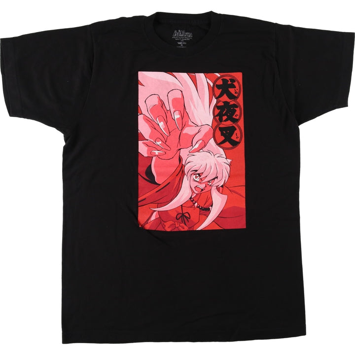 INUYASHA Inuyasha Anime Character Print T-Shirt, Men's XL cotton black type Vintage Second Hand