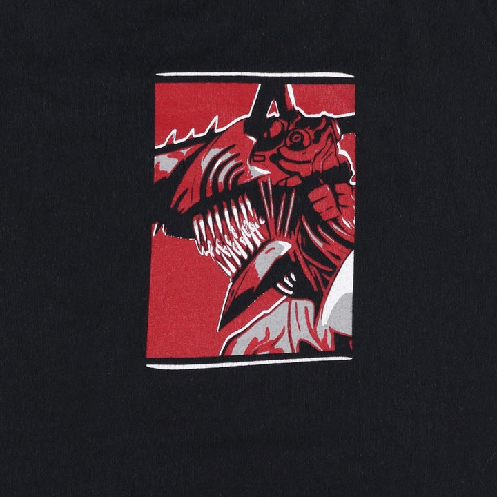 Chainsaw Man Character Print T-Shirt (Men's XL equivalent) cotton black type Vintage Second Hand