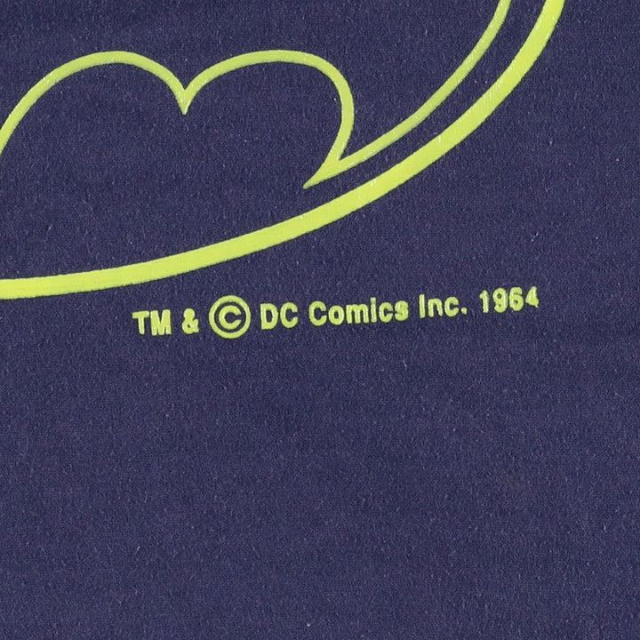 90'S Jerzees Batman character print T-shirt, Made in USA, Men's size L (approx.), Vintage cotton navy blue type Vintage Second Hand