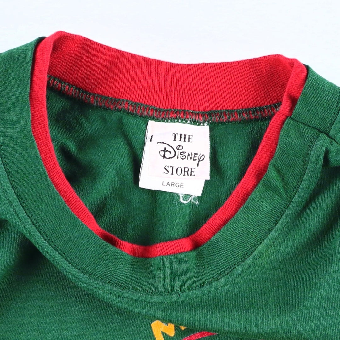 90'S Disney Store Mickey Mouse Character Print T-Shirt, Made in USA, Men's Size L (approx.), Vintage cotton green type Vintage Second Hand