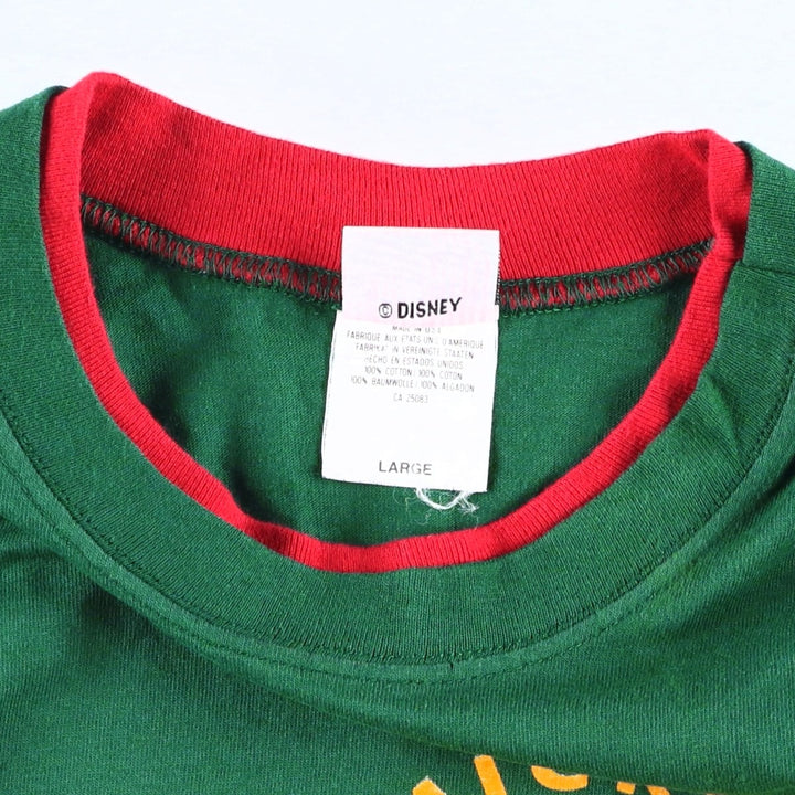90'S Disney Store Mickey Mouse Character Print T-Shirt, Made in USA, Men's Size L (approx.), Vintage cotton green type Vintage Second Hand