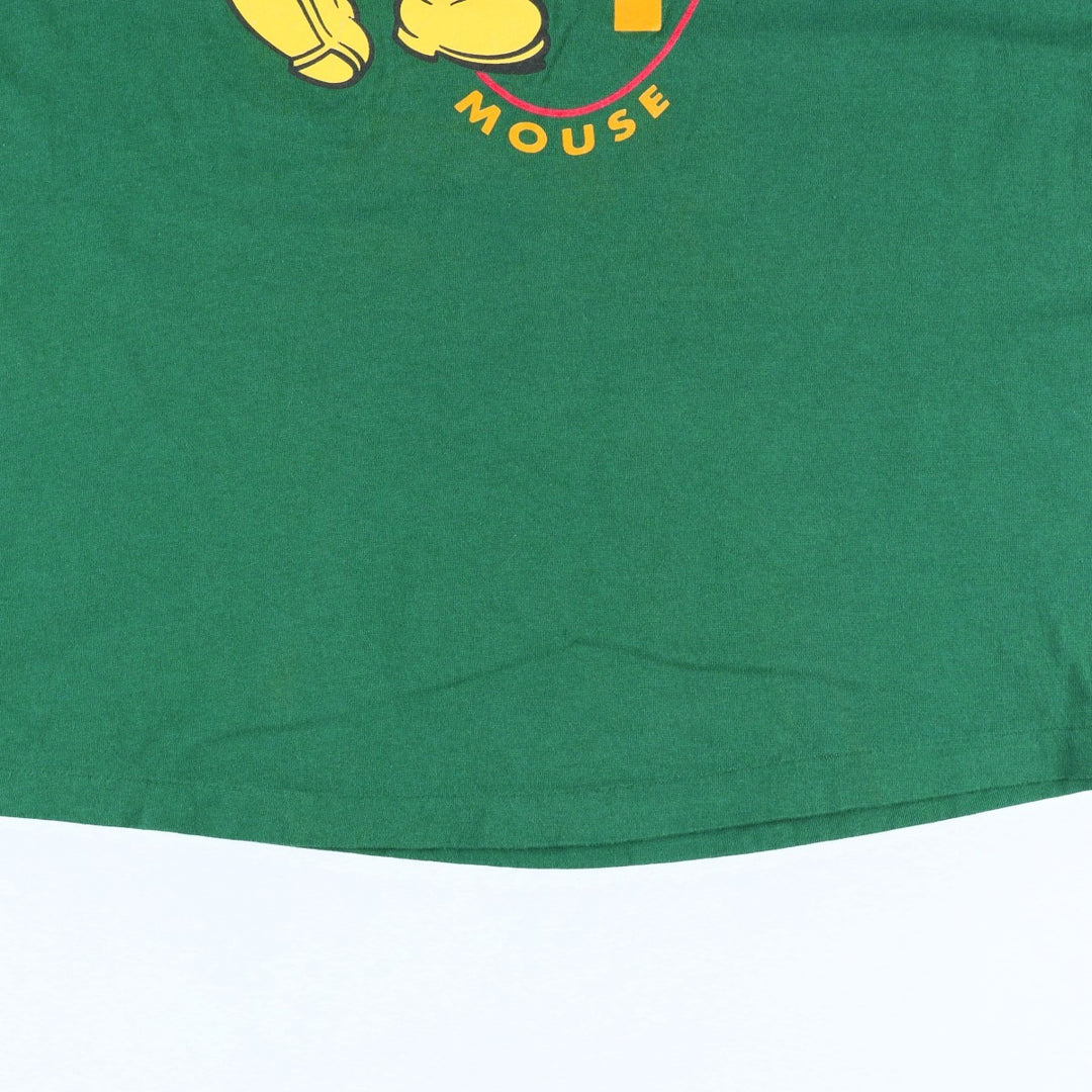 90'S Disney Store Mickey Mouse Character Print T-Shirt, Made in USA, Men's Size L (approx.), Vintage cotton green type Vintage Second Hand