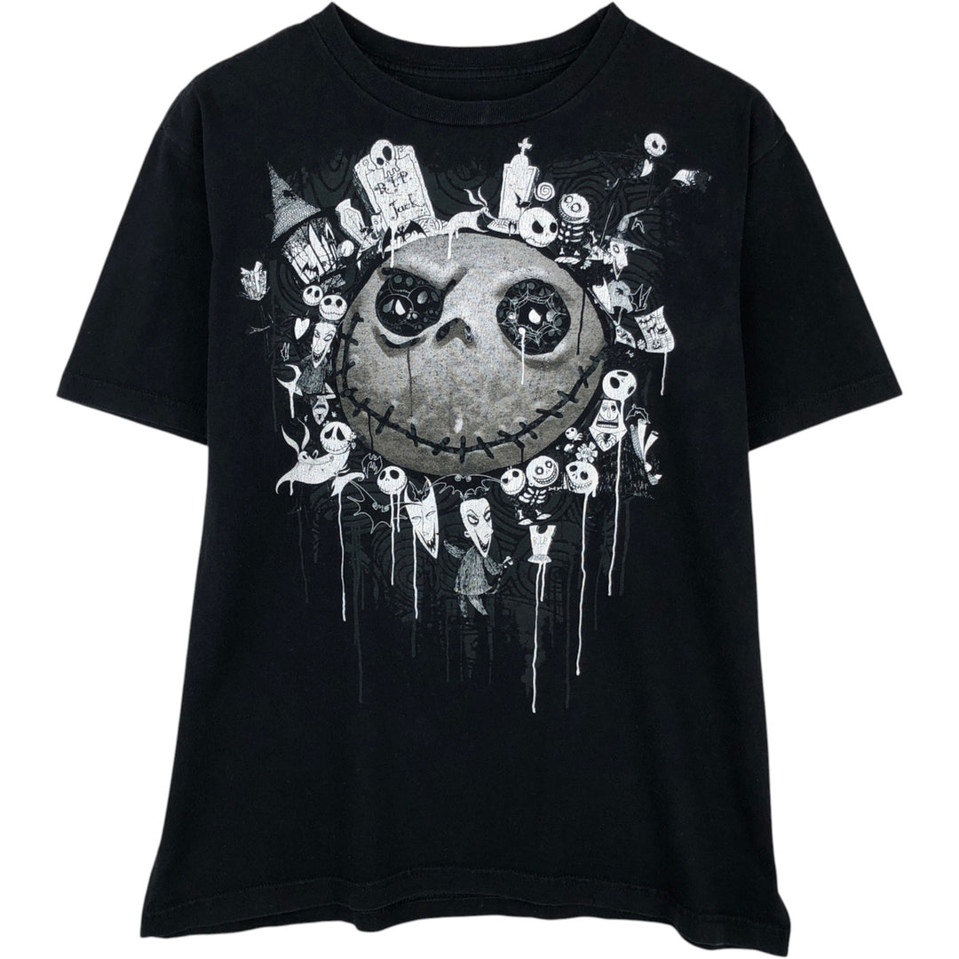 THE NIGHTMARE BEFORE CHRISTMAS Character Print T-Shirt (Men's Size S) cotton black type Vintage Second Hand