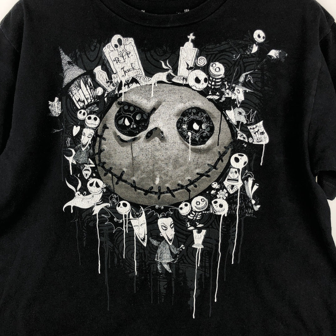 THE NIGHTMARE BEFORE CHRISTMAS Character Print T-Shirt (Men's Size S) cotton black type Vintage Second Hand