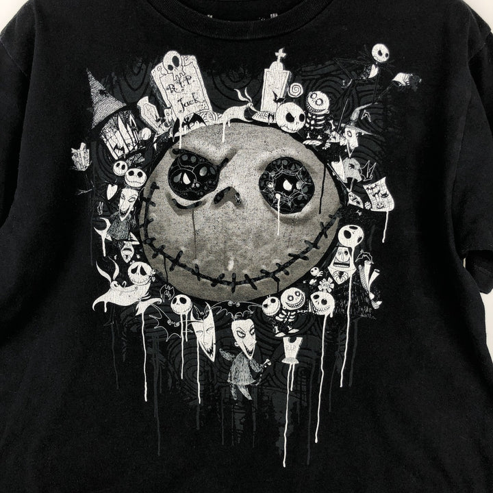 THE NIGHTMARE BEFORE CHRISTMAS Character Print T-Shirt (Men's Size S) cotton black type Vintage Second Hand
