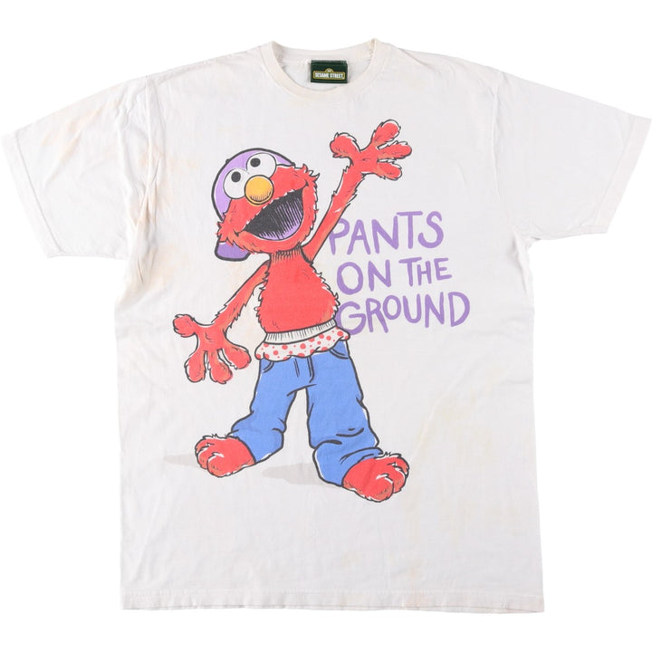 Sesame Street Elmo Character Print T-Shirt (Men's XL equivalent) cotton white type Vintage Second Hand