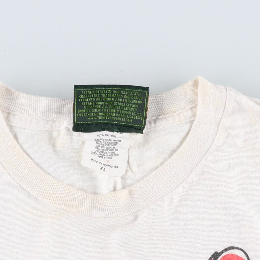 Sesame Street Elmo Character Print T-Shirt (Men's XL equivalent) cotton white type Vintage Second Hand