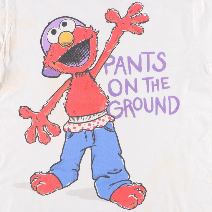 Sesame Street Elmo Character Print T-Shirt (Men's XL equivalent) cotton white type Vintage Second Hand