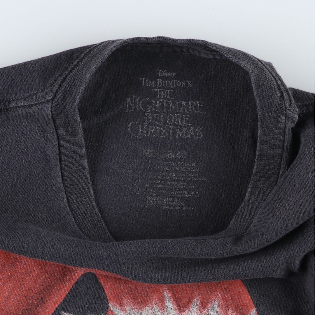 THE NIGHTMARE BEFORE CHRISTMAS Character Print T-Shirt (Men's Size M) cotton black type Vintage Second Hand