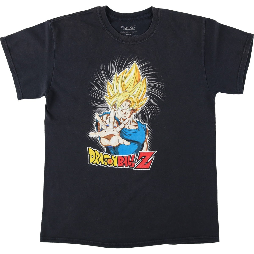 Dragon Ball Z Son Goku Anime Character Print T-Shirt, Men's Medium cotton black type Vintage Second Hand