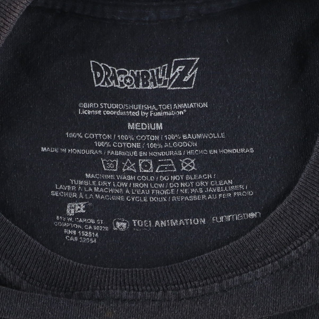 Dragon Ball Z Son Goku Anime Character Print T-Shirt, Men's Medium cotton black type Vintage Second Hand