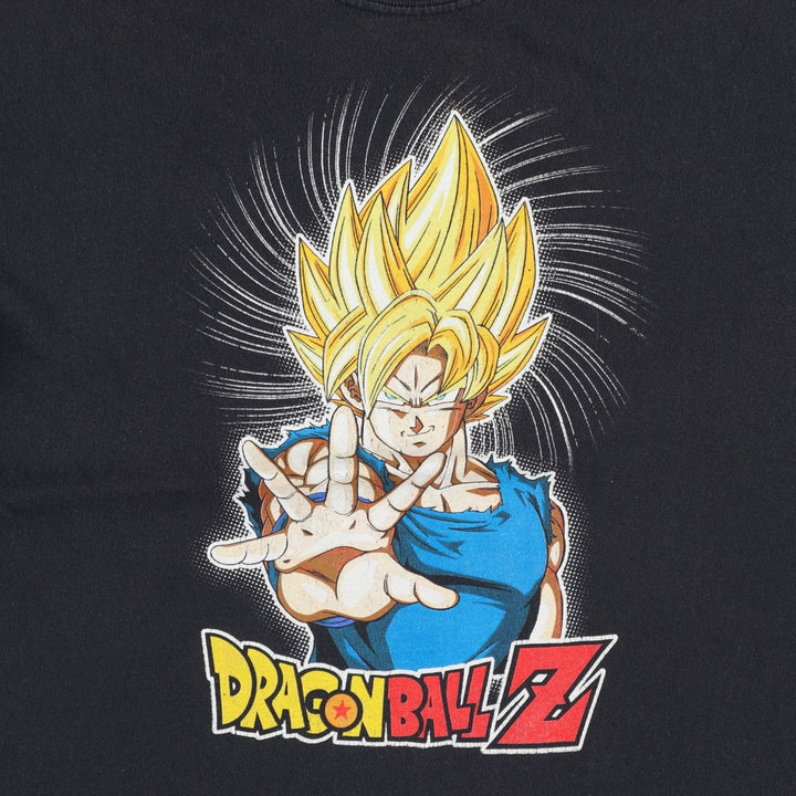 Dragon Ball Z Son Goku Anime Character Print T-Shirt, Men's Medium cotton black type Vintage Second Hand