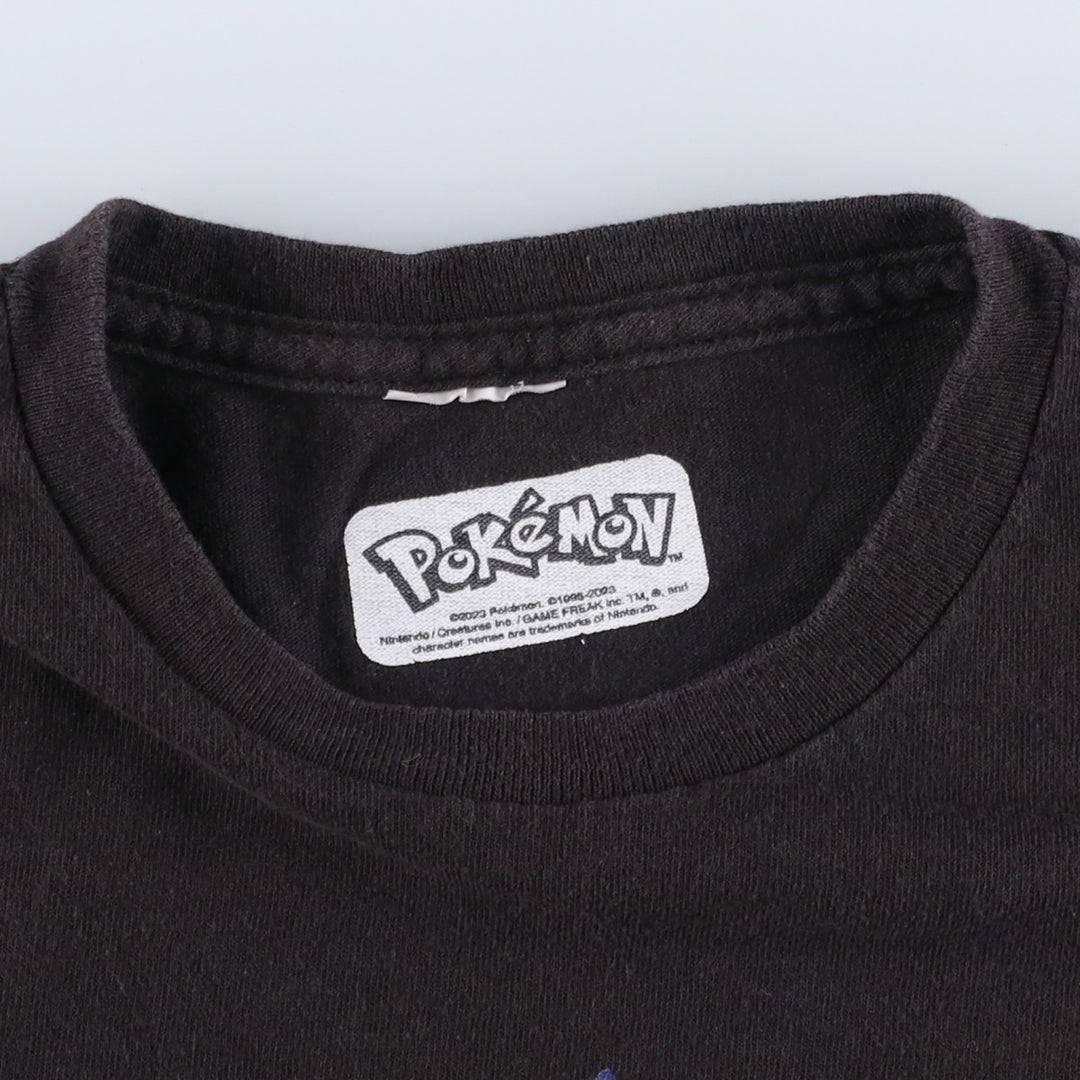 POKEMON Charmander Character Print T-Shirt (Men's Size S) unclear black type Vintage Second Hand