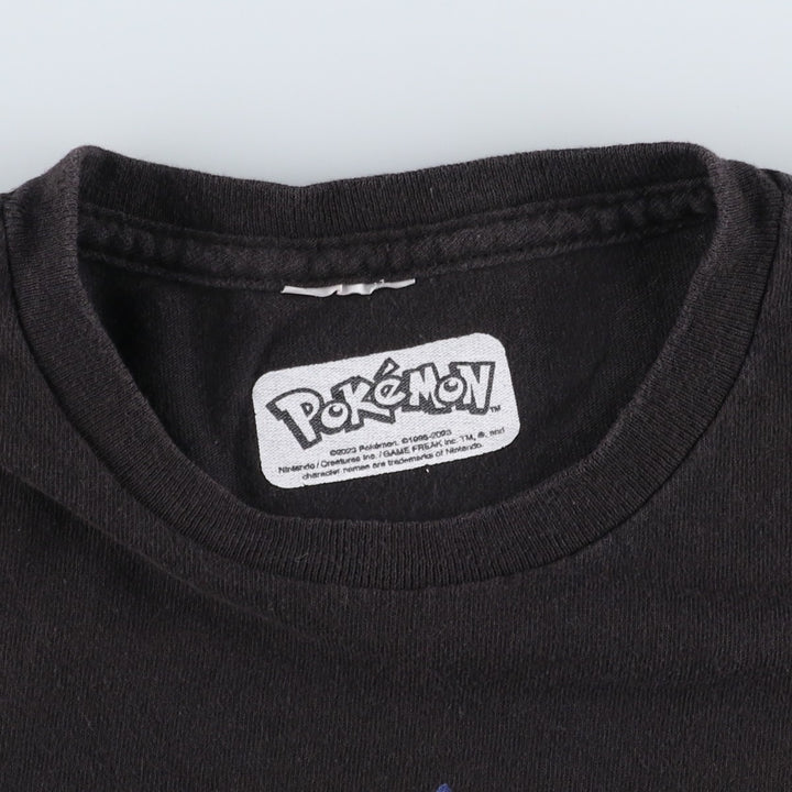 POKEMON Charmander Character Print T-Shirt (Men's Size S) unclear black type Vintage Second Hand