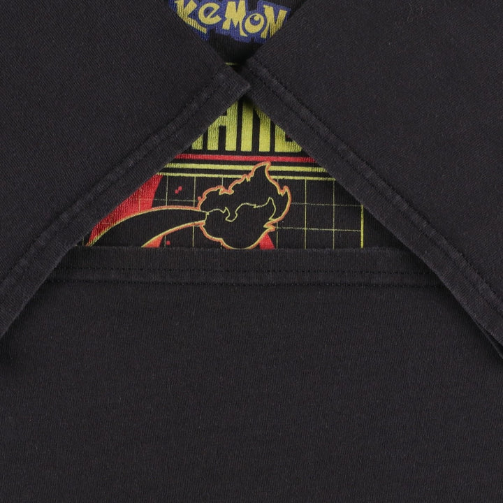 POKEMON Charmander Character Print T-Shirt (Men's Size S) unclear black type Vintage Second Hand