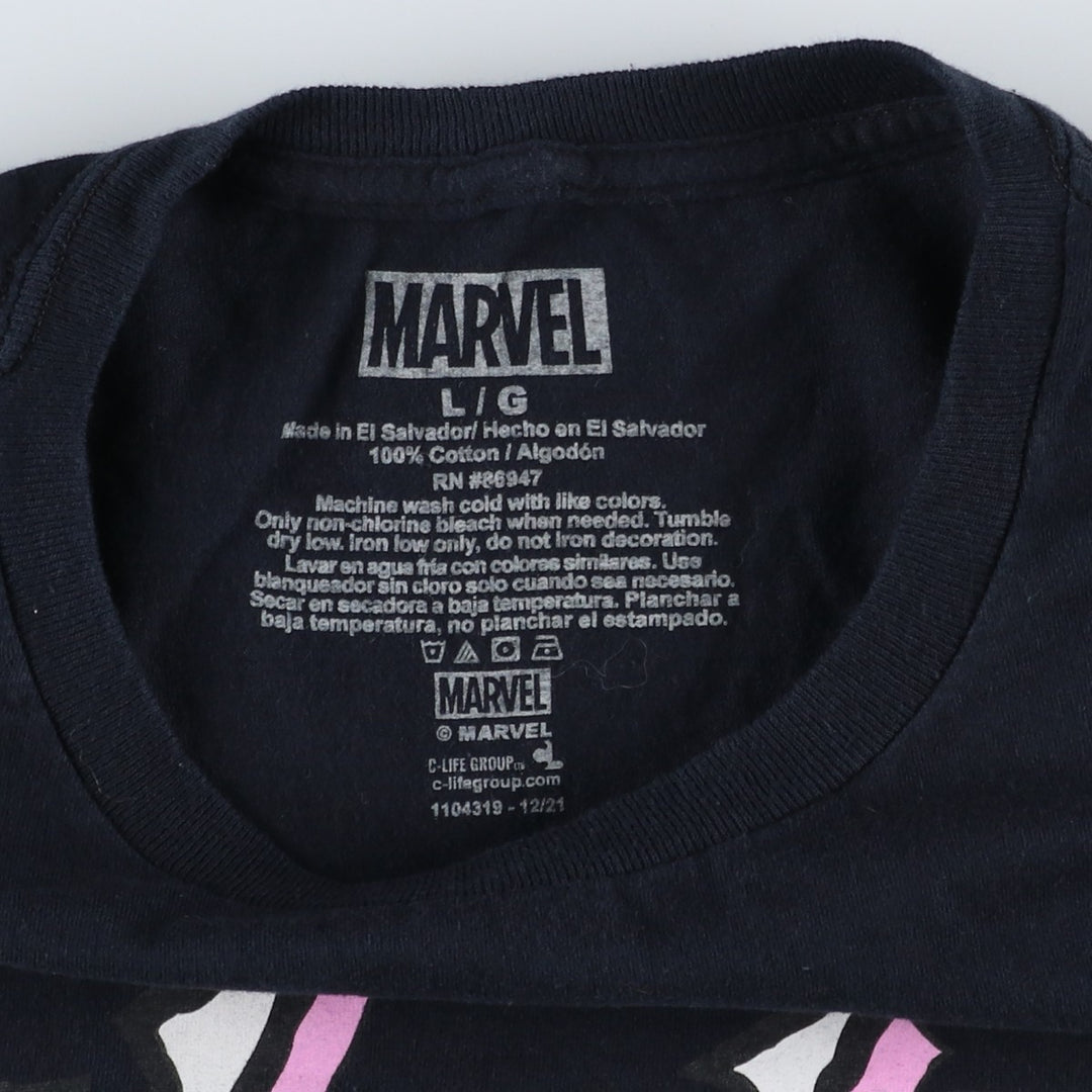 MARVEL COMICS VENOM character print T-shirt, men's size L (approx.) cotton black type Vintage Second Hand