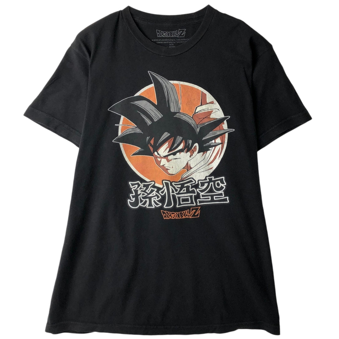 Dragon Ball Z Son Goku Anime Character Print T-Shirt, Men's Size L cotton black type Vintage Second Hand