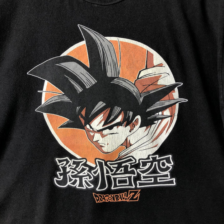 Dragon Ball Z Son Goku Anime Character Print T-Shirt, Men's Size L cotton black type Vintage Second Hand
