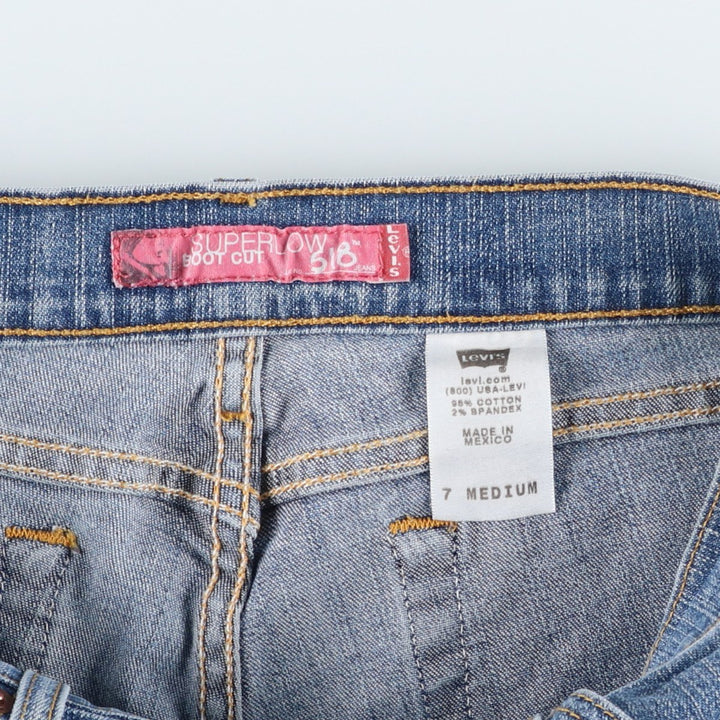 2000'S Levi's 518 SUPERLOW bootcut denim pants, women's size XL (equivalent to W31). cotton blue type Vintage Second Hand