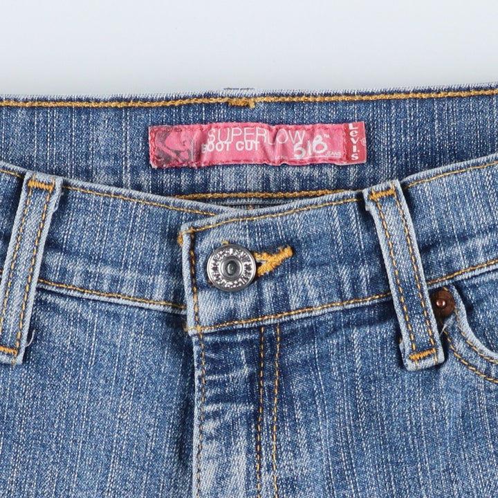 2000'S Levi's 518 SUPERLOW bootcut denim pants, women's size XL (equivalent to W31). cotton blue type Vintage Second Hand