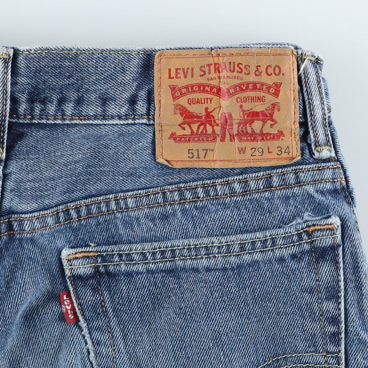 Levi's 517 Flare Cut Denim Pants, Women's Size L (equivalent to W29) cotton blue type Vintage Second Hand