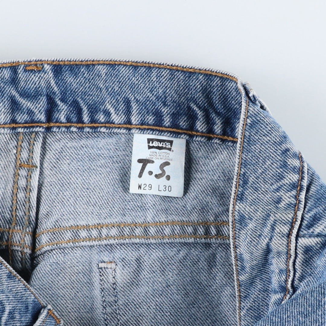 1990'S Levi's 40517-0214 Orange Tab Flare Cut Denim Pants, Made in USA, Women's Size L (W30 equivalent), Vintage cotton blue type Vintage Second Hand