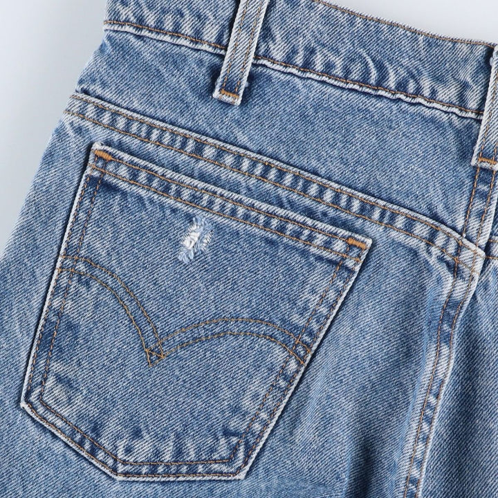 1990'S Levi's 40517-0214 Orange Tab Flare Cut Denim Pants, Made in USA, Women's Size L (W30 equivalent), Vintage cotton blue type Vintage Second Hand