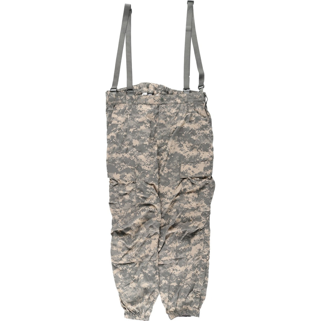 Genuine US Army ECWCS GEN3 LEVEL5 Camouflage Pattern Softshell Pants with Suspenders (Size LL, equivalent to Men's L) Nylon Beige type Vintage Second Hand
