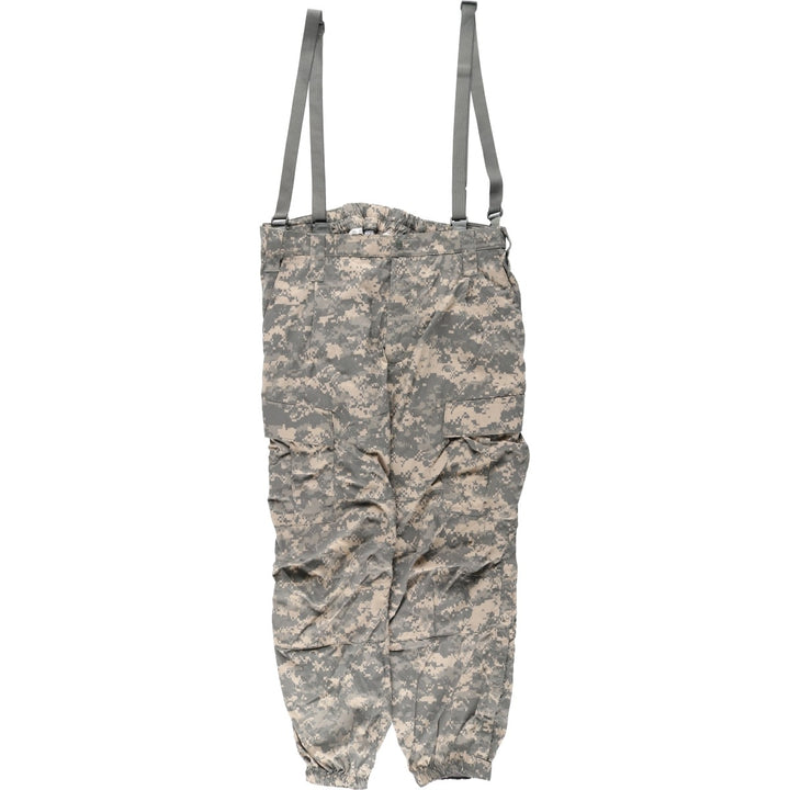 Genuine US Army ECWCS GEN3 LEVEL5 Camouflage Pattern Softshell Pants with Suspenders (Size LL, equivalent to Men's L) Nylon Beige type Vintage Second Hand